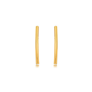 Brinco Palito Liso Banhado A Ouro