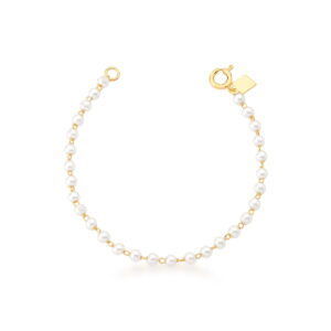 Pulseira Pérola Mini Banhado A Ouro 16Cm