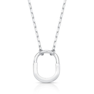 Colar Elo Cartier Pingente Liso Banhado A Ródio 45Cm