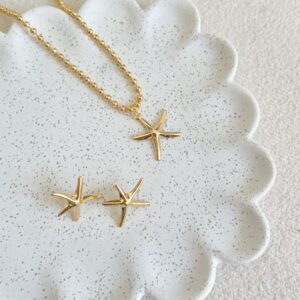 Pingente Estrela Do Mar Liso Banhado A Ouro