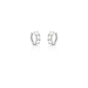 Argola Pedra Moissanite 5.0 Mm Prata 925 Banhado A Ródio