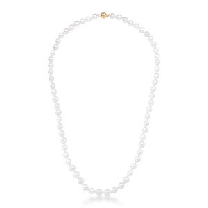 Colar Maleável Pérola Shell Fecho Imã Banhado A Ouro 45Cm