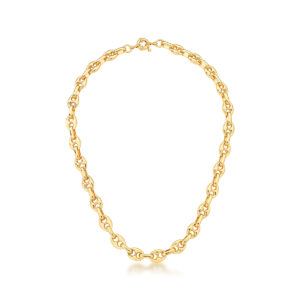 Corrente Elo Oval Liso Banhado A Ouro 40Cm