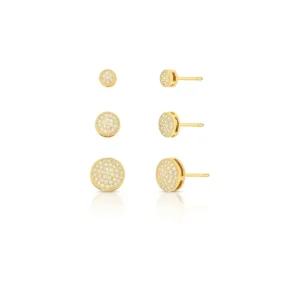 Brinco P Redondo Cravejado Em Zircônia Banhado A Ouro