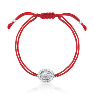 Pulseira Em Fio Encerado Com Imagem De Santa Face De Maria Prata 925