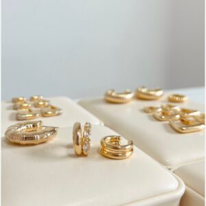 Piercing Unitário Duplo Liso Banhado A Ouro