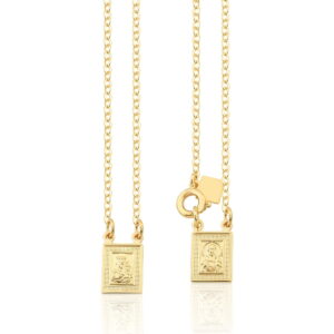 Escapulário S.C Jesus E Nossa S. Do Carmo Banhado A Ouro 60Cm