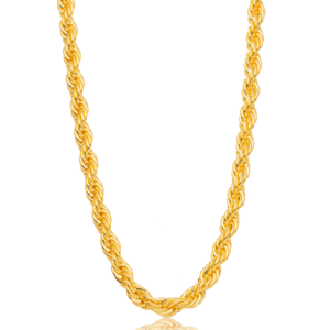 Choker 7Mm Cordão Baiano Liso Banhado A Ouro 35Cm