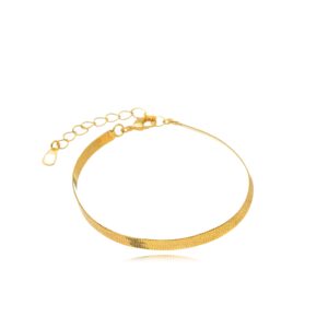 Pulseira Fita Laminada Banhado A Ouro 4Mm 16Cm