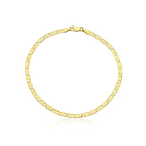 Pulseira Masculina Piastrine Liso Banhado A Ouro 21Cm