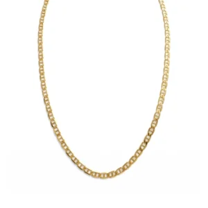 Corrente Masculina Piastrine Liso Banhado A Ouro 70Cm