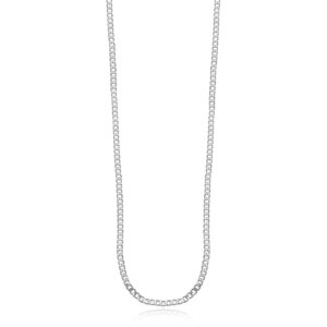 Corrente Masculina Piastrine Liso Banhado A Ródio 70Cm