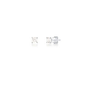 Brinco Solitário Moissanite 5.0Mm Prata 925 Banhado A Ródio