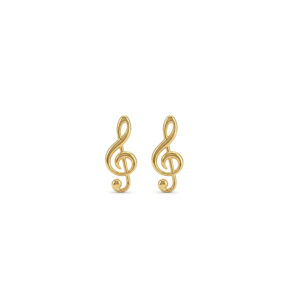 Brinco Nota Musical Liso Banhado A Ouro