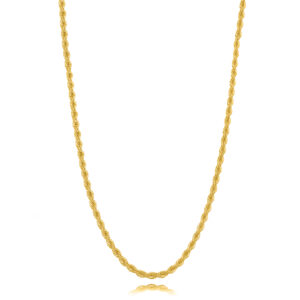 Colar 3Mm Cordão Baiano Liso Banhado A Ouro 45Cm