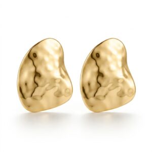 Brinco Orgânico Com Zircônia Banhado A Ouro