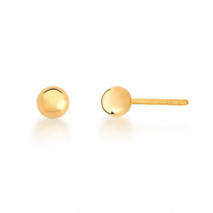 Brinco P 4MM Bola Esfera Lisa Banhado A Ouro