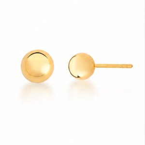 Brinco M 6MM Bola Esfera Lisa Banhado A Ouro