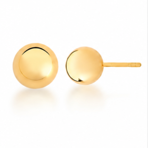 Brinco G 8MM Bola Esfera Lisa Banhado A Ouro